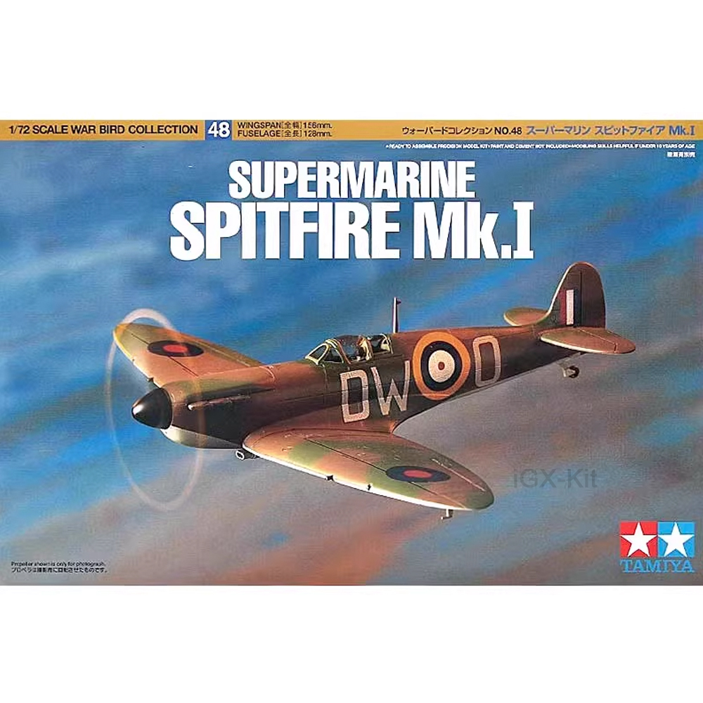 Model Kit Spitfire - Tamiya 60748, Escala 1/72, Avión de