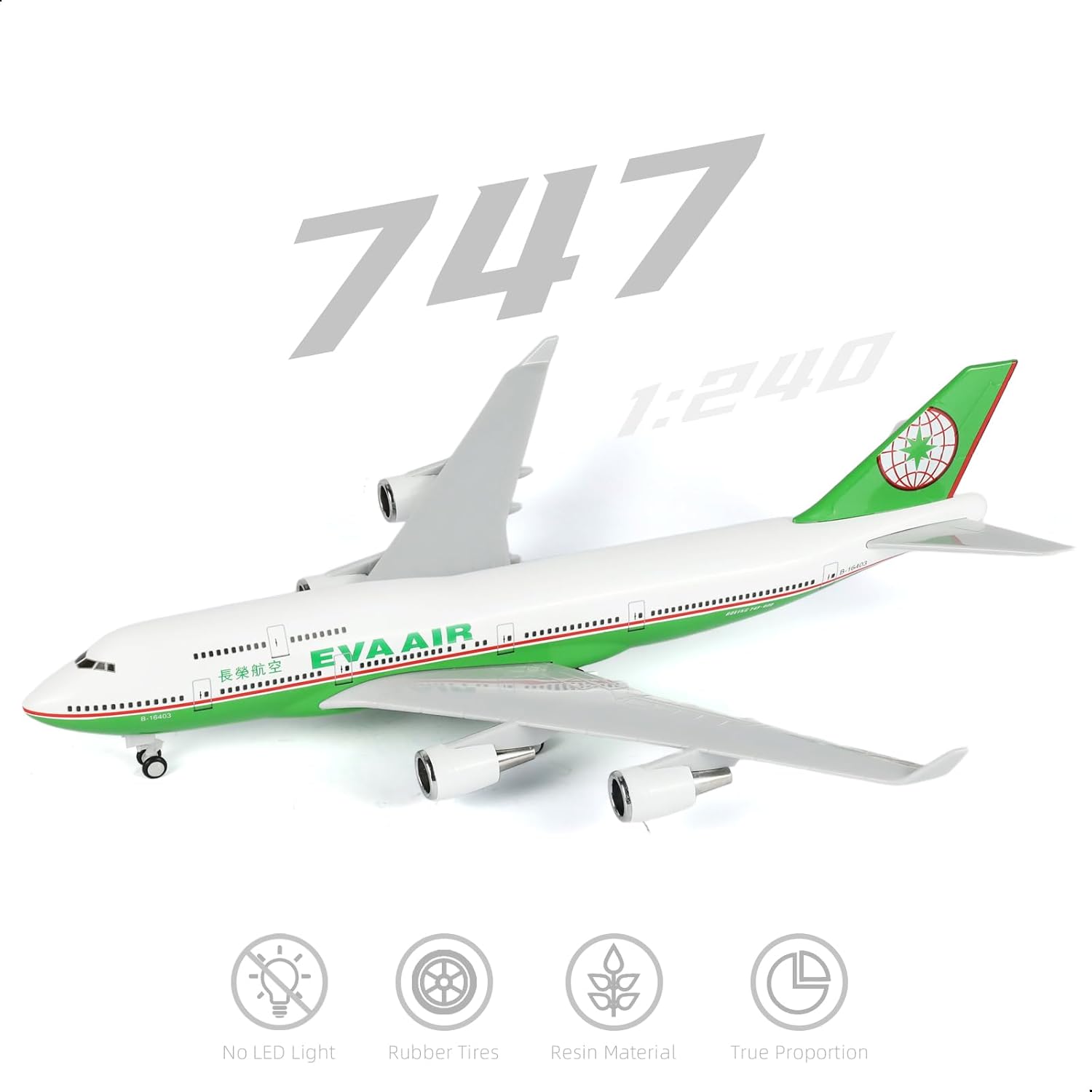 Model Kit Resin - Modelo de Avión EVA Air 747